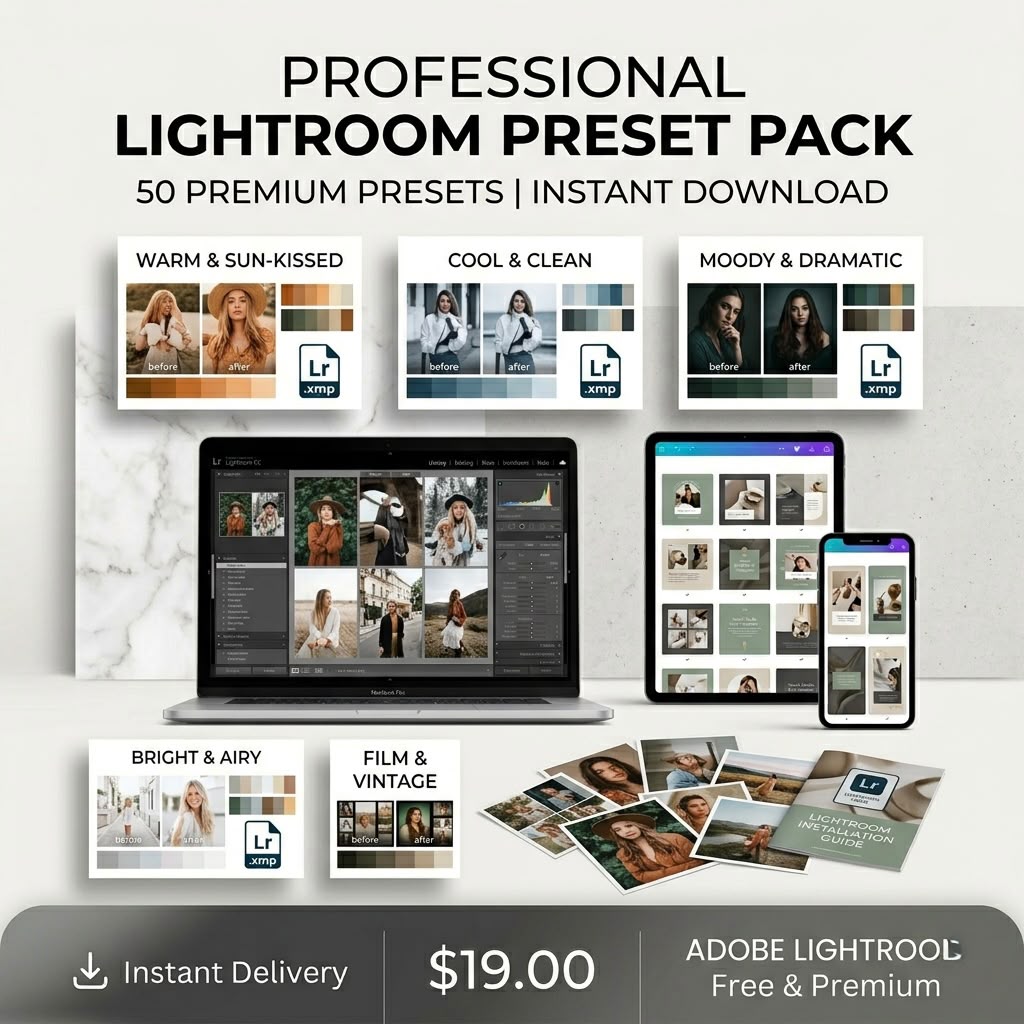 Lightroom Preset Pack – 50 Professional Presets