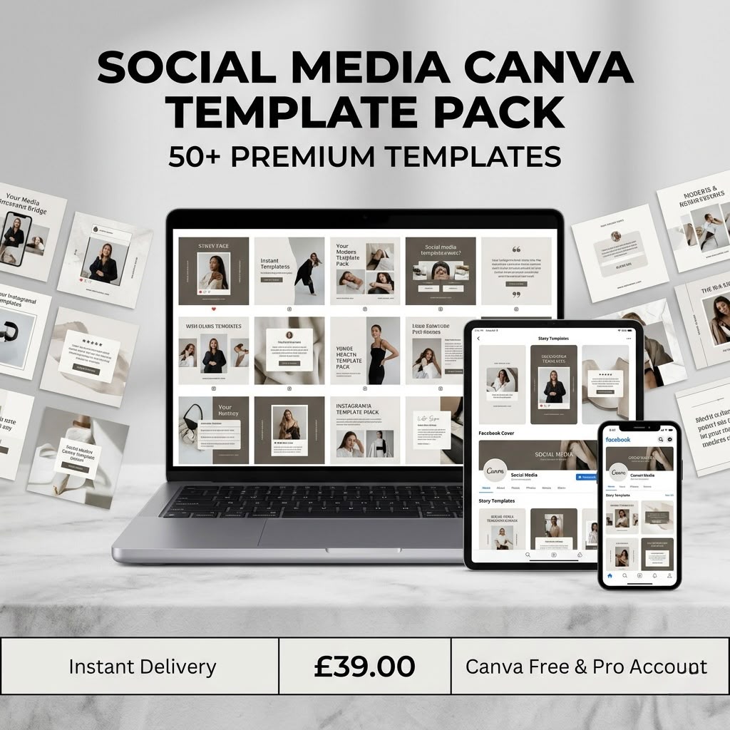 Social Media Canva Template Pack – 50+ Templates