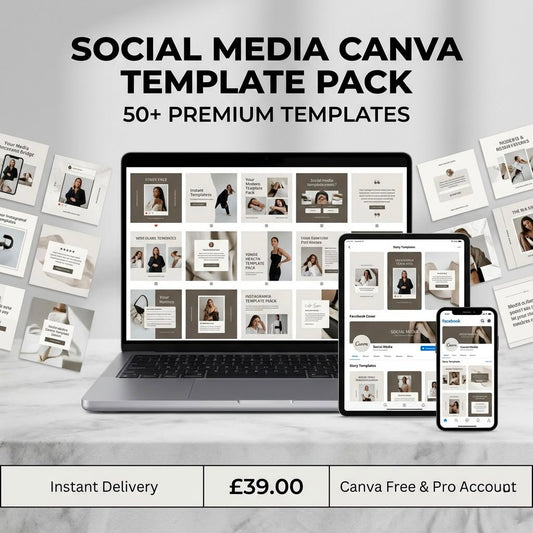 Social Media Canva Template Pack – 50+ Templates